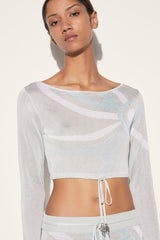 PUCCI Marmo-Jacquard Crop Top | Women Tops And Shirts