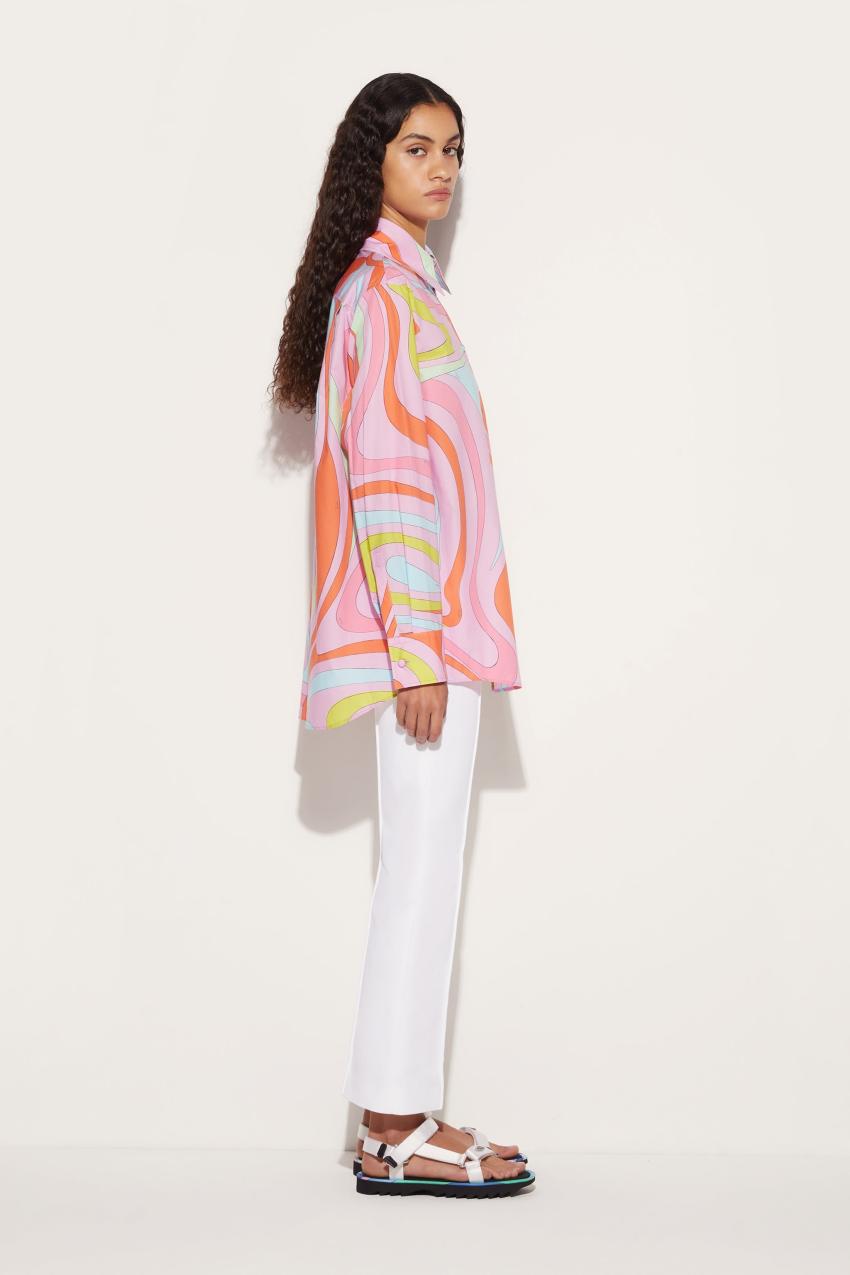 PUCCI Marmo-Print Cotton Shirt | Women Tops And Shirts