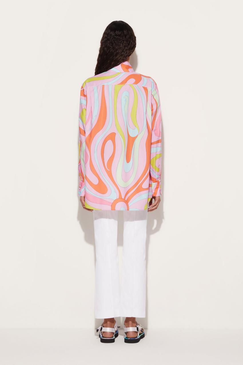 PUCCI Marmo-Print Cotton Shirt | Women Tops And Shirts