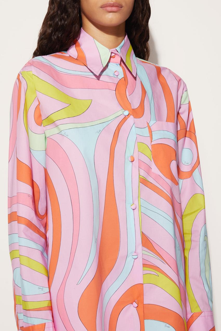 PUCCI Marmo-Print Cotton Shirt | Women Tops And Shirts