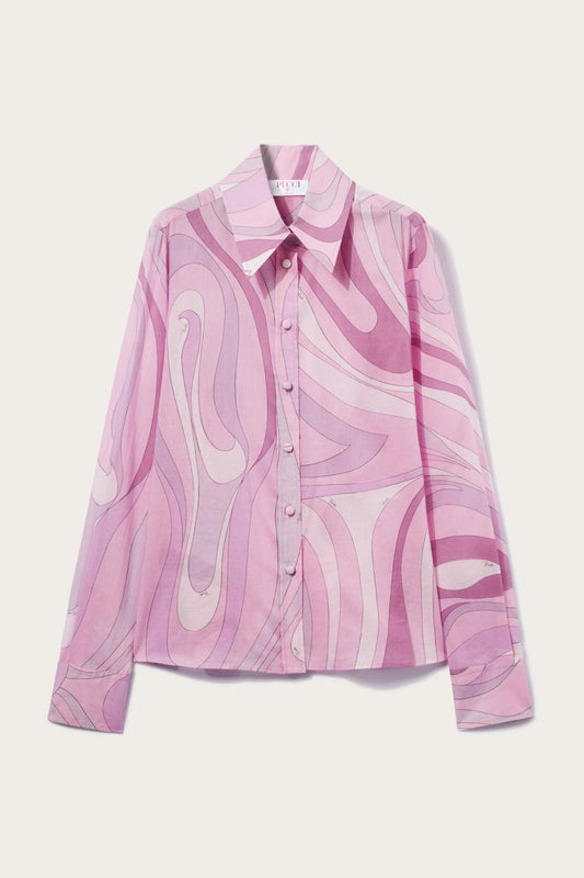 PUCCI Marmo-Print Cotton Shirt | Women Tops And Shirts
