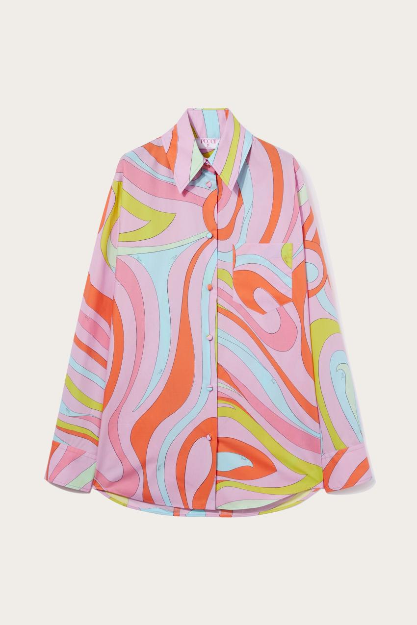 PUCCI Marmo-Print Cotton Shirt | Women Tops And Shirts