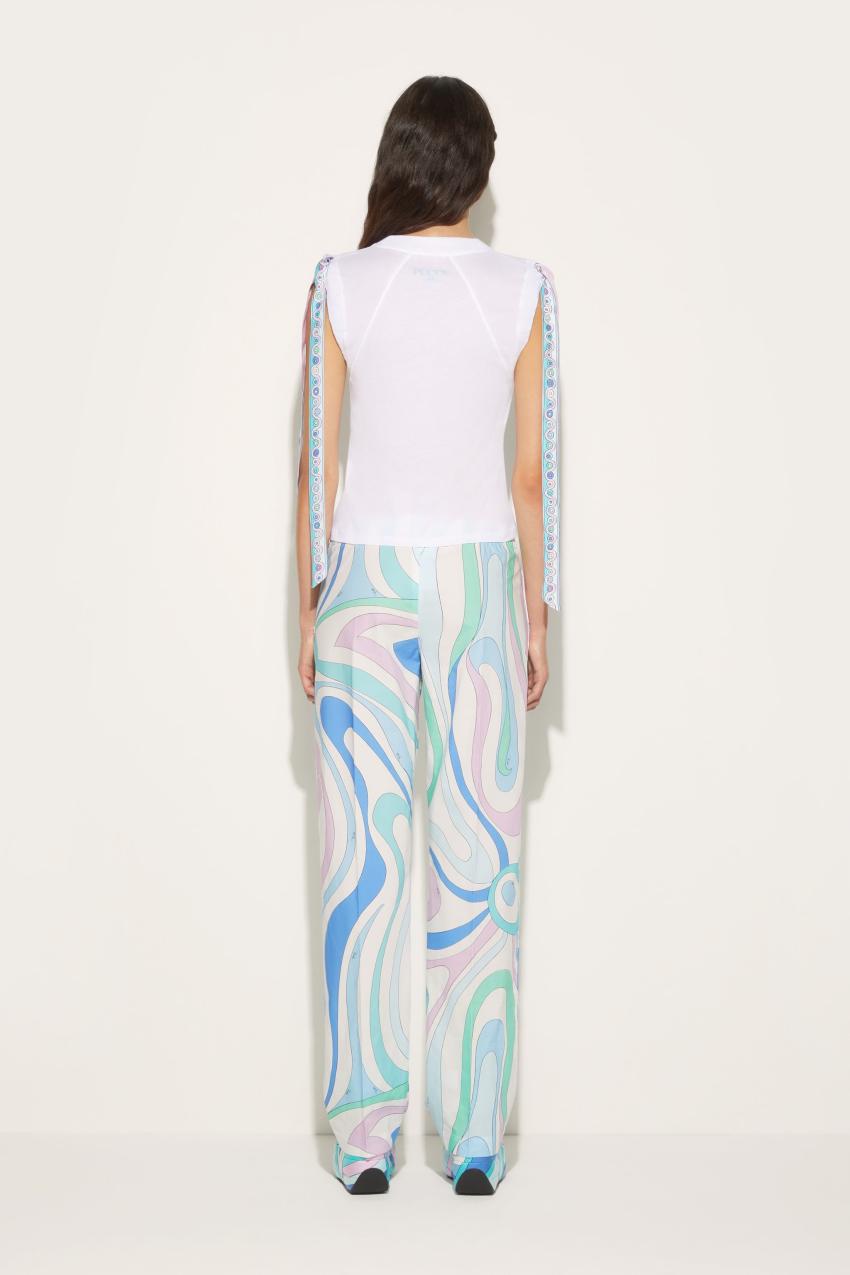 PUCCI Marmo-Print Cotton Trousers | Women Pants And Shorts