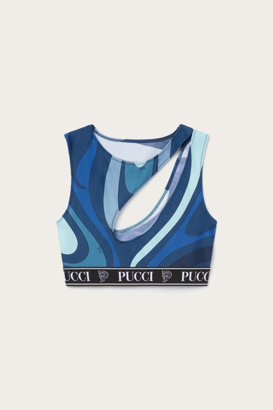 PUCCI Marmo-Print Crop Top | Women Athleisure