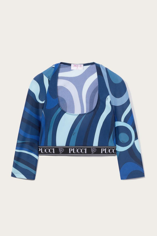 PUCCI Marmo-Print Crop Top | Women Athleisure