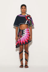 PUCCI Marmo-Print Cropped Cotton T-Shirt | Women T-Shirts And Sweatshirts