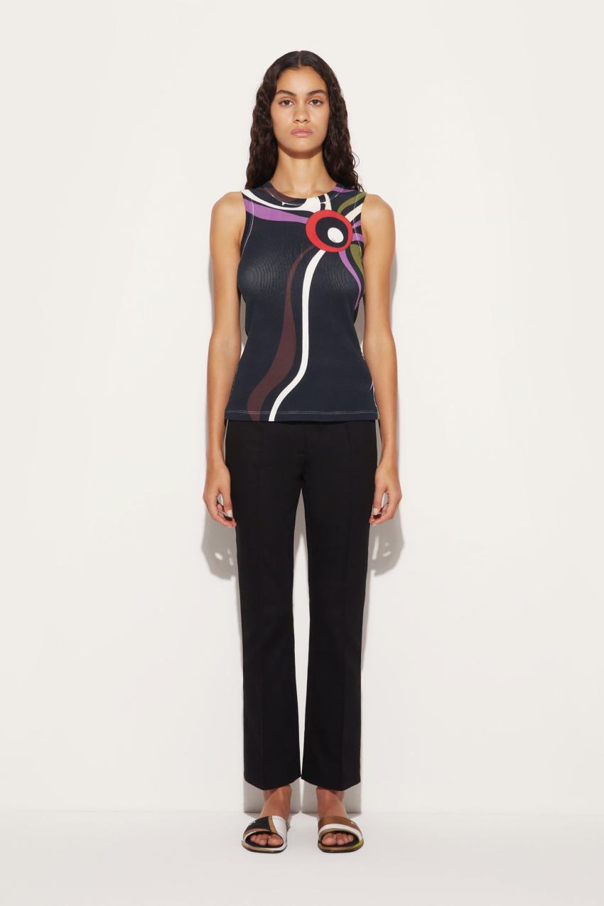 PUCCI Marmo-Print Cut-Out Tank Top | Women Tops And Shirts