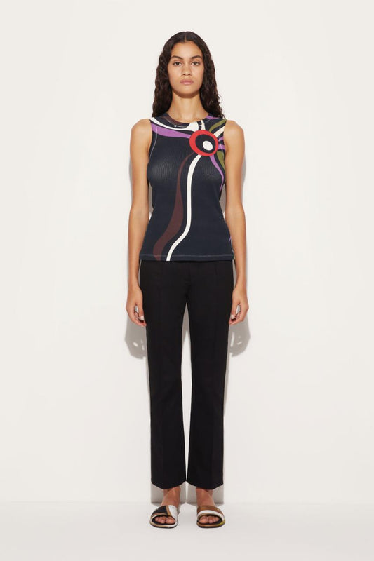 PUCCI Marmo-Print Cut-Out Tank Top | Women Tops And Shirts