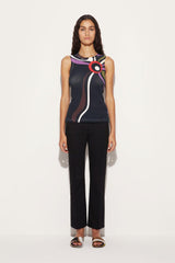 PUCCI Marmo-Print Cut-Out Tank Top | Women Tops And Shirts