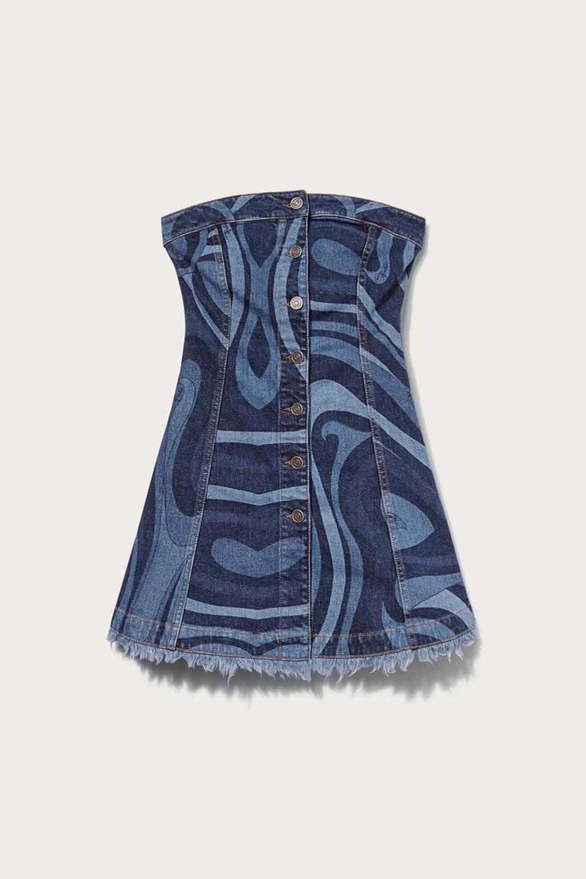PUCCI Marmo-Print Denim Dress | Women Dresses