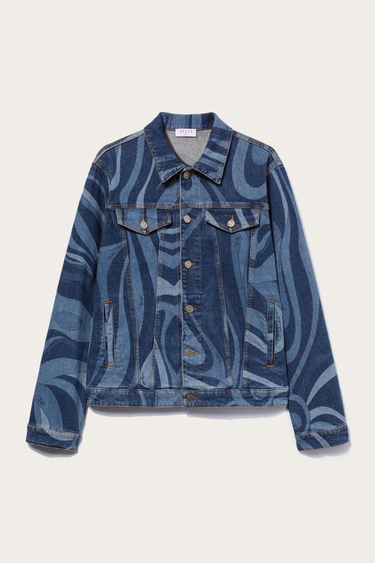 PUCCI Marmo-Print Denim Jacket | Men Ready To Wear