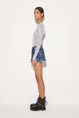 PUCCI Marmo-Print Denim Mini Skirt | Women Denim