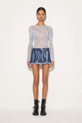 PUCCI Marmo-Print Denim Mini Skirt | Women Skirts