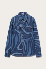 PUCCI Marmo-Print Denim Shirt | Men Ready To Wear