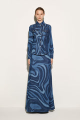 PUCCI Marmo-Print Denim Shirt | Women Tops And Shirts