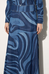 PUCCI Marmo-Print Denim Skirt | Women Denim
