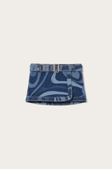 PUCCI Marmo-Print Denim Skirt | Women Skirts