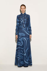 PUCCI Marmo-Print Denim Skirt | Women Skirts