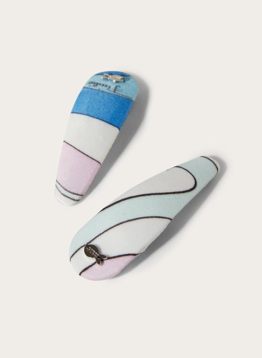 PUCCI Marmo-Print Hair Clips | Women Hats And Hair Accessories