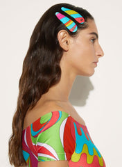 PUCCI Marmo-Print Hair Clips | Women Hats And Hair Accessories