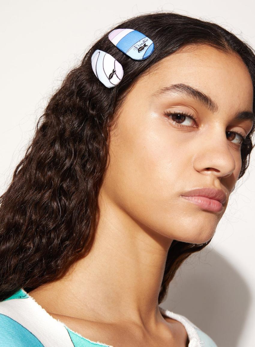 PUCCI Marmo-Print Hair Clips | Women Hats And Hair Accessories