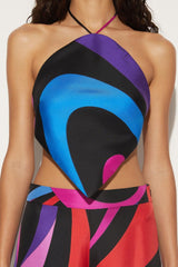 PUCCI Marmo-Print Halterneck Top | Women Tops And Shirts