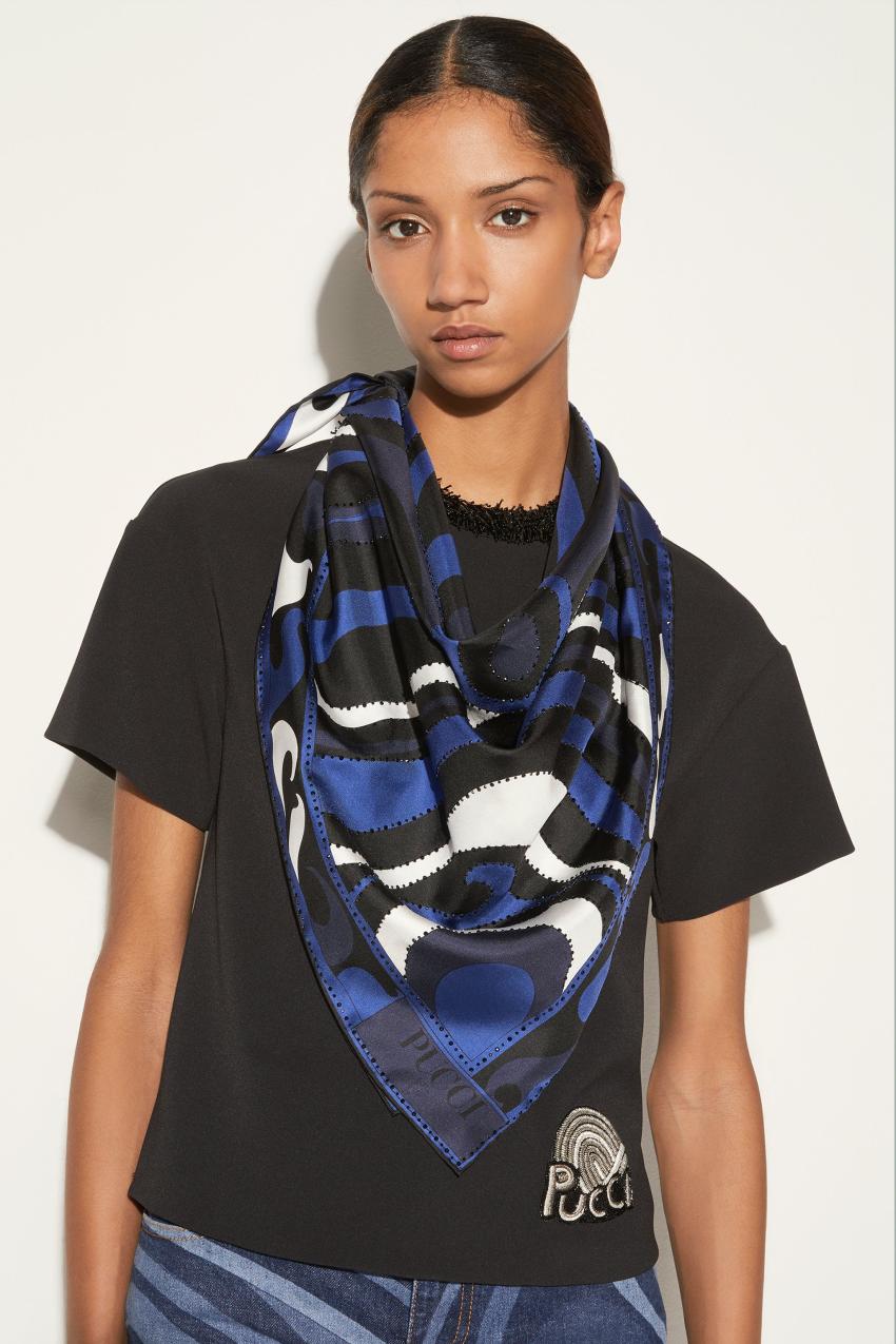 PUCCI Marmo-Print Large Silk-Twill Carré | Women Silks