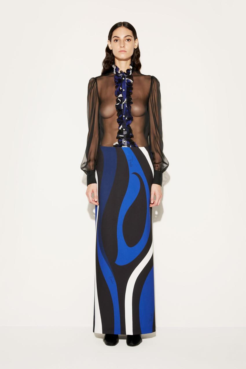 PUCCI Marmo-Print Long Skirt | Women Skirts