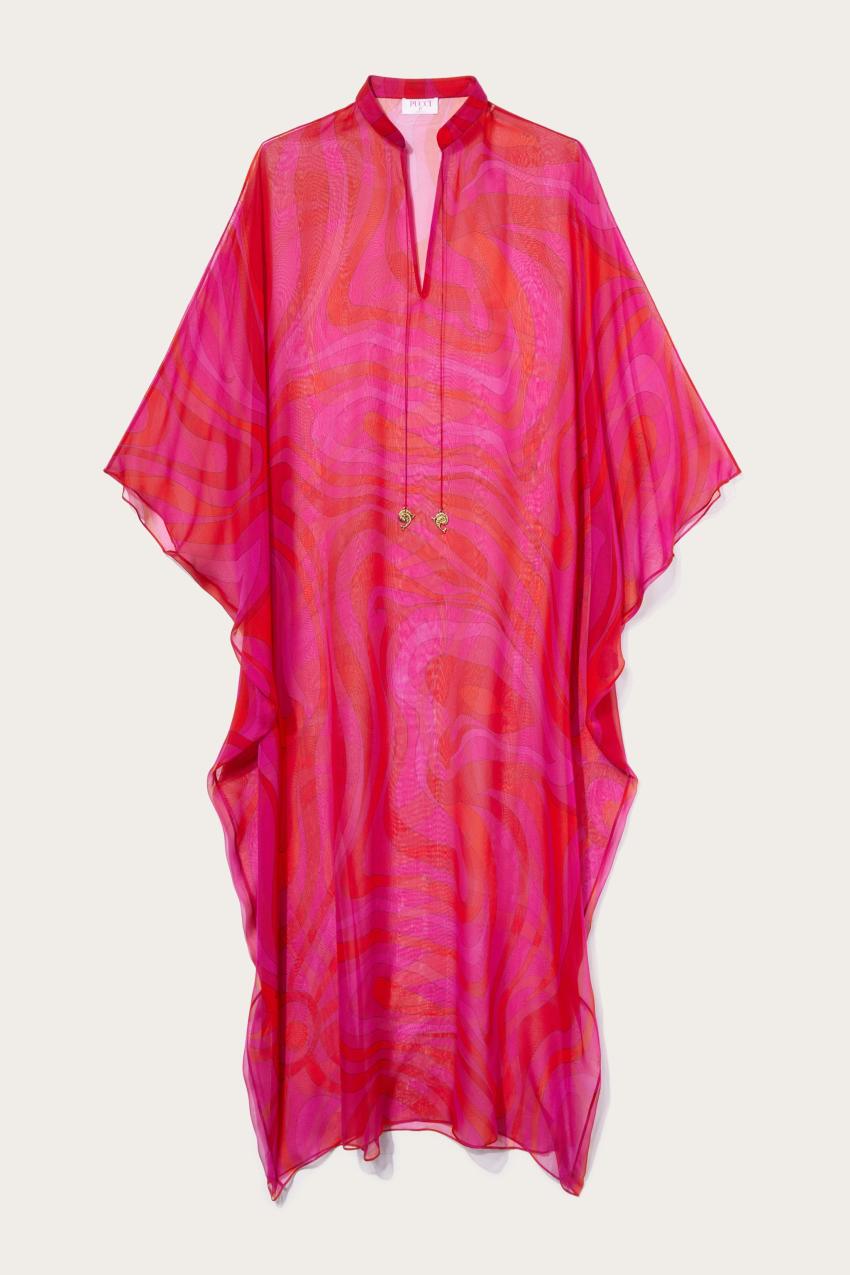 PUCCI Marmo-Print Silk Kaftan | Women Kaftans