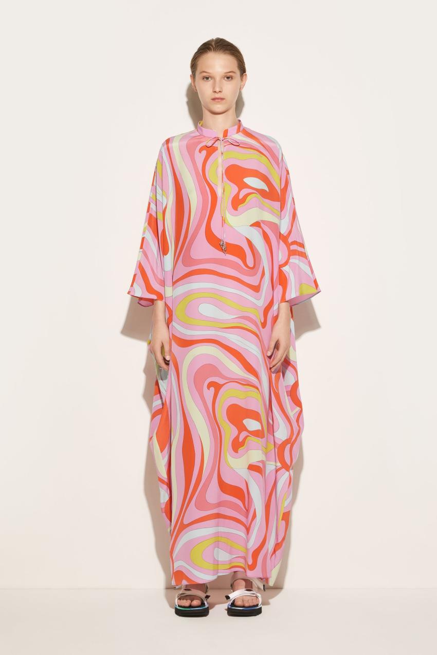 PUCCI Marmo-Print Silk Kaftan | Women Kaftans