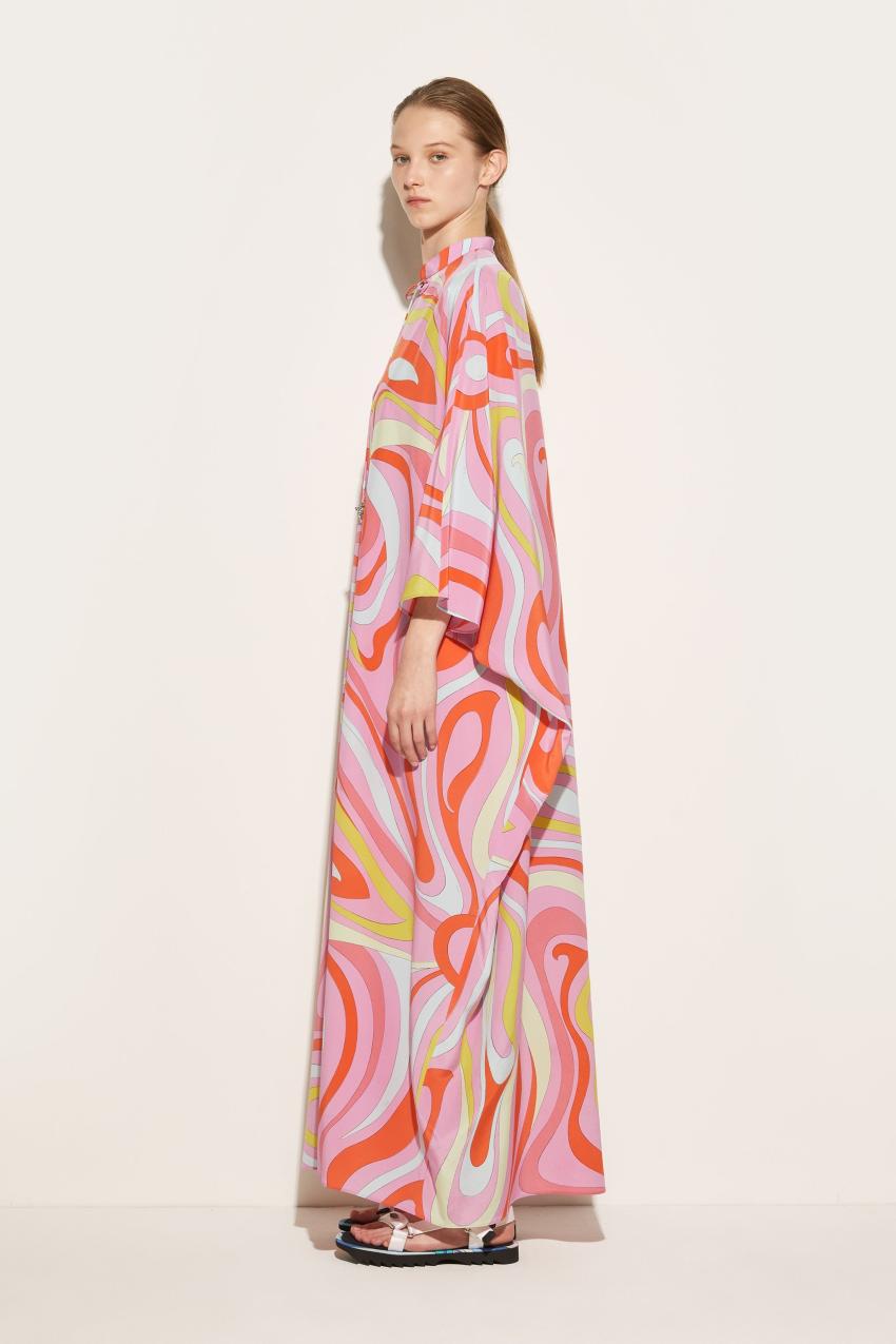 PUCCI Marmo-Print Silk Kaftan | Women Kaftans