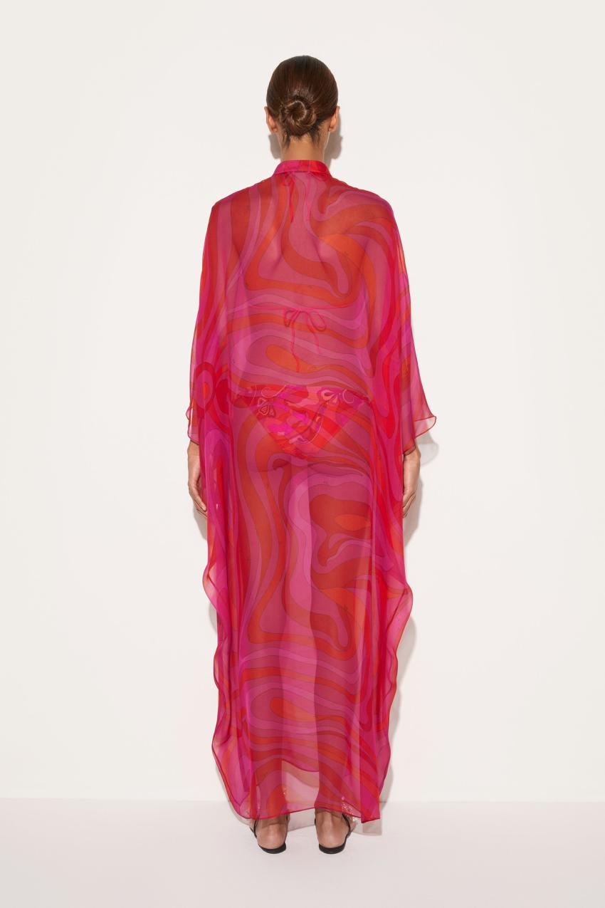 PUCCI Marmo-Print Silk Kaftan | Women Kaftans