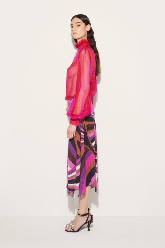 PUCCI Marmo-Print Silk Top | Women Tops And Shirts