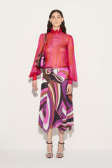 PUCCI Marmo-Print Silk Top | Women Tops And Shirts