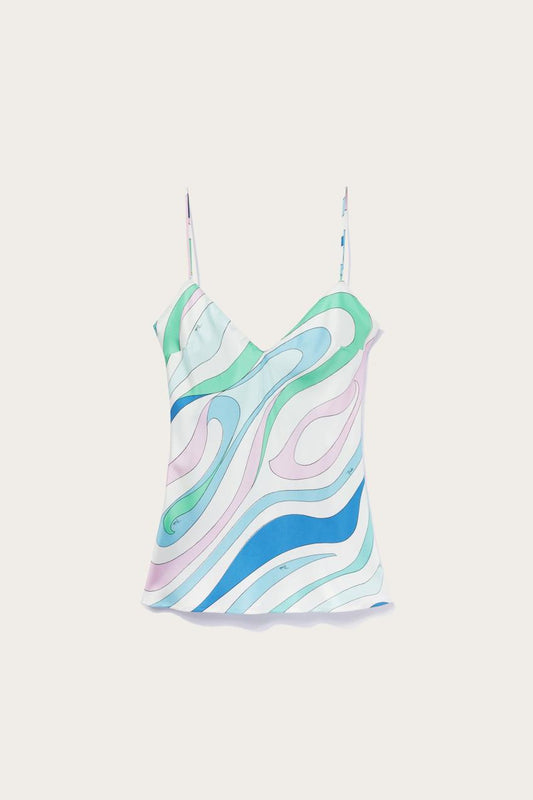 PUCCI Marmo-Print Silk-Twill Camisole | Women Tops And Shirts