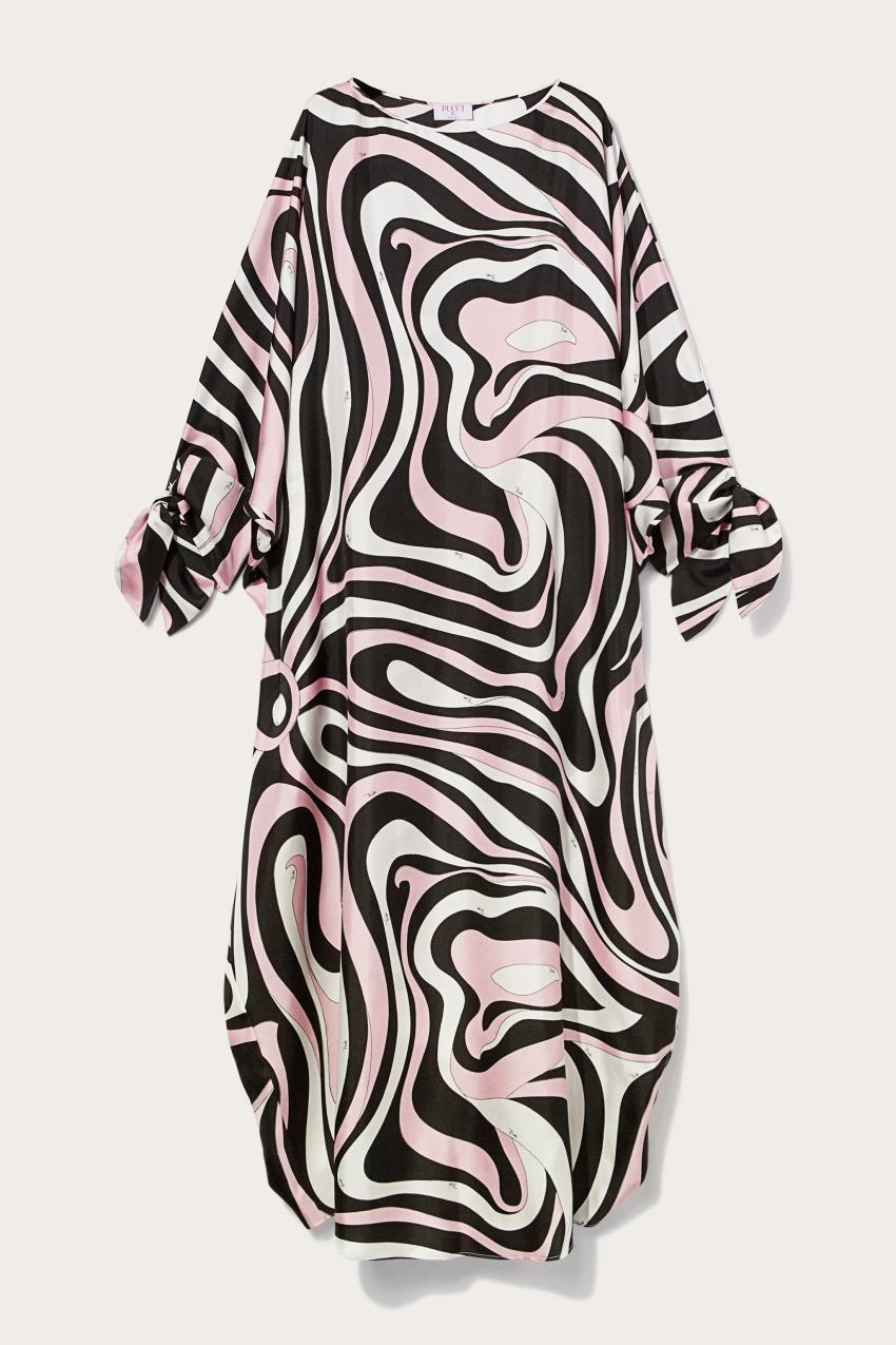 PUCCI Marmo-Print Silk-Twill Kaftan | Women Kaftans