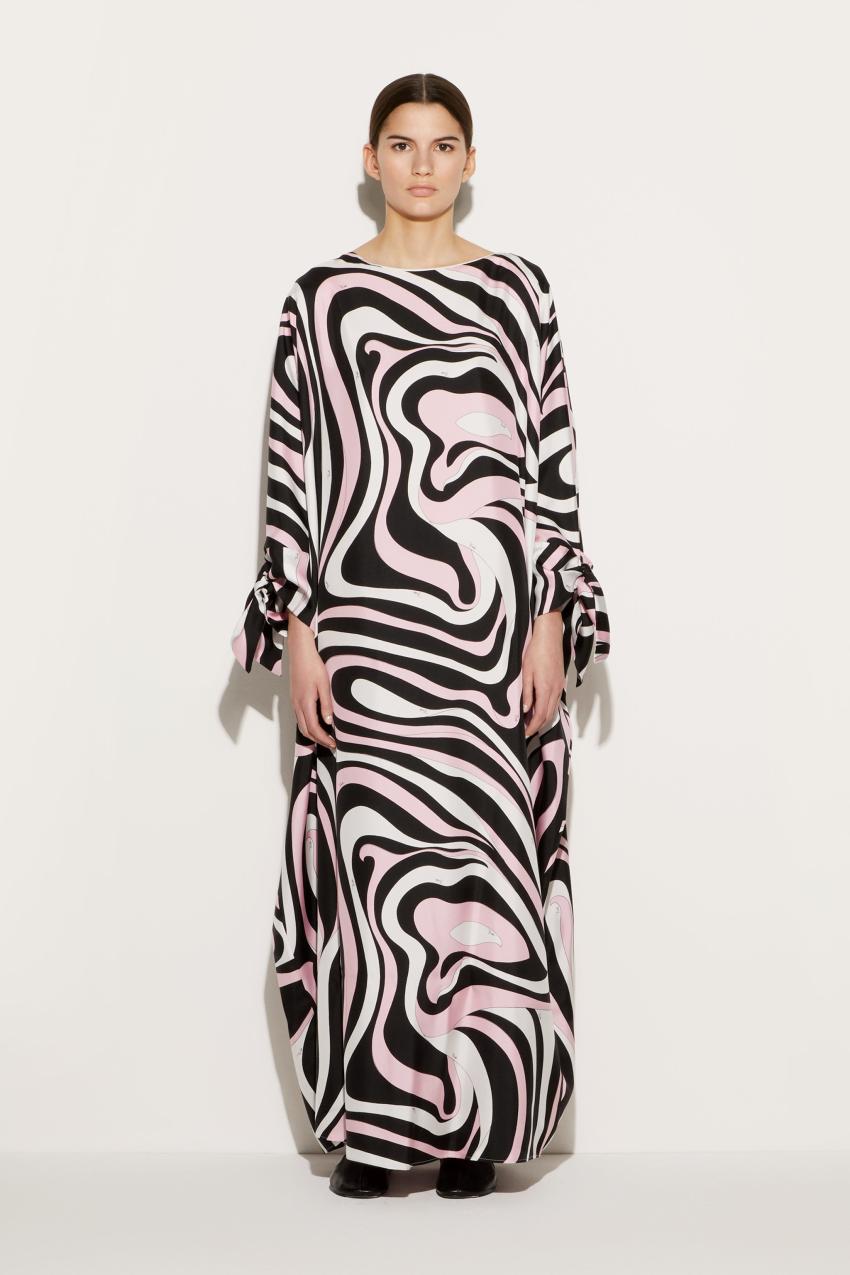 PUCCI Marmo-Print Silk-Twill Kaftan | Women Kaftans