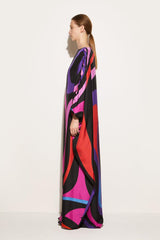 PUCCI Marmo-Print Silk-Twill Kaftan | Women Kaftans