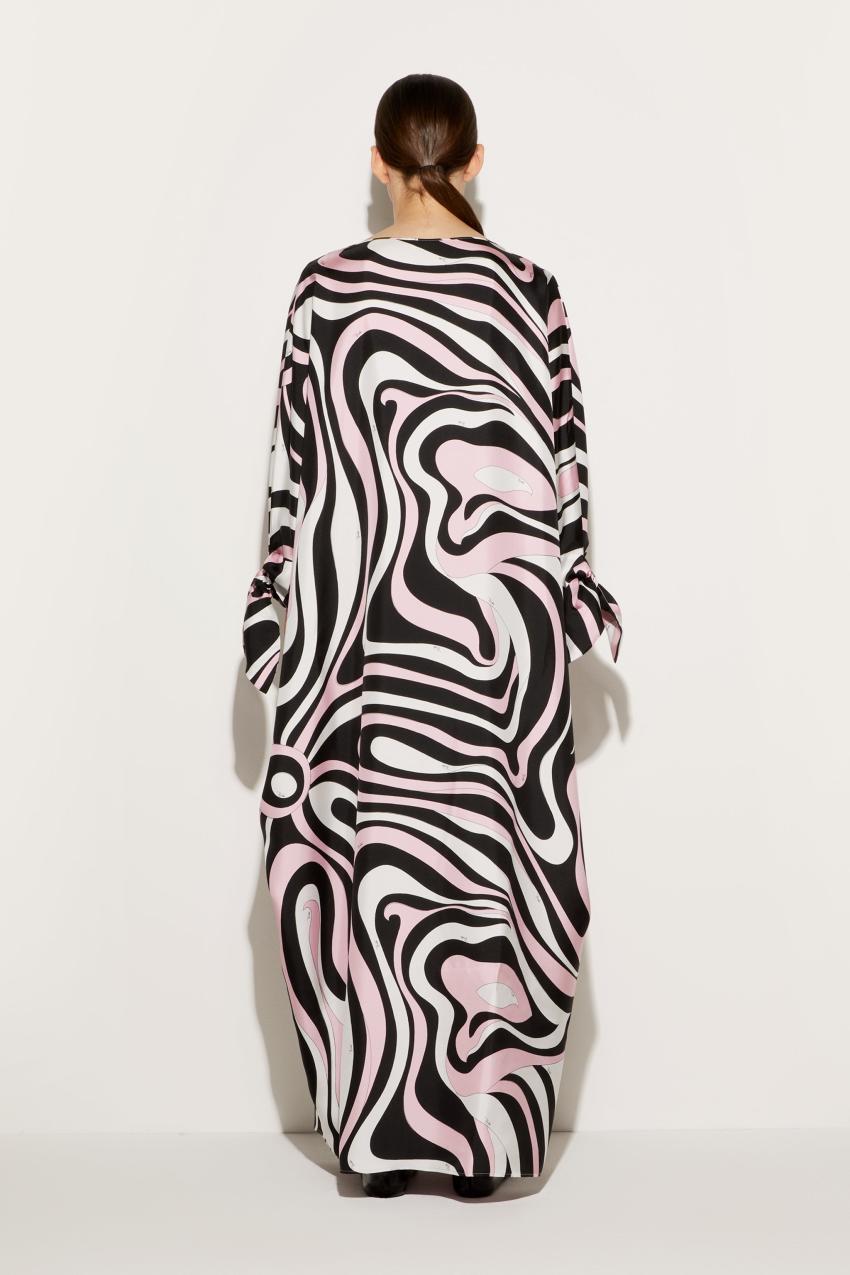 PUCCI Marmo-Print Silk-Twill Kaftan | Women Kaftans