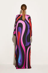 PUCCI Marmo-Print Silk-Twill Kaftan | Women Kaftans