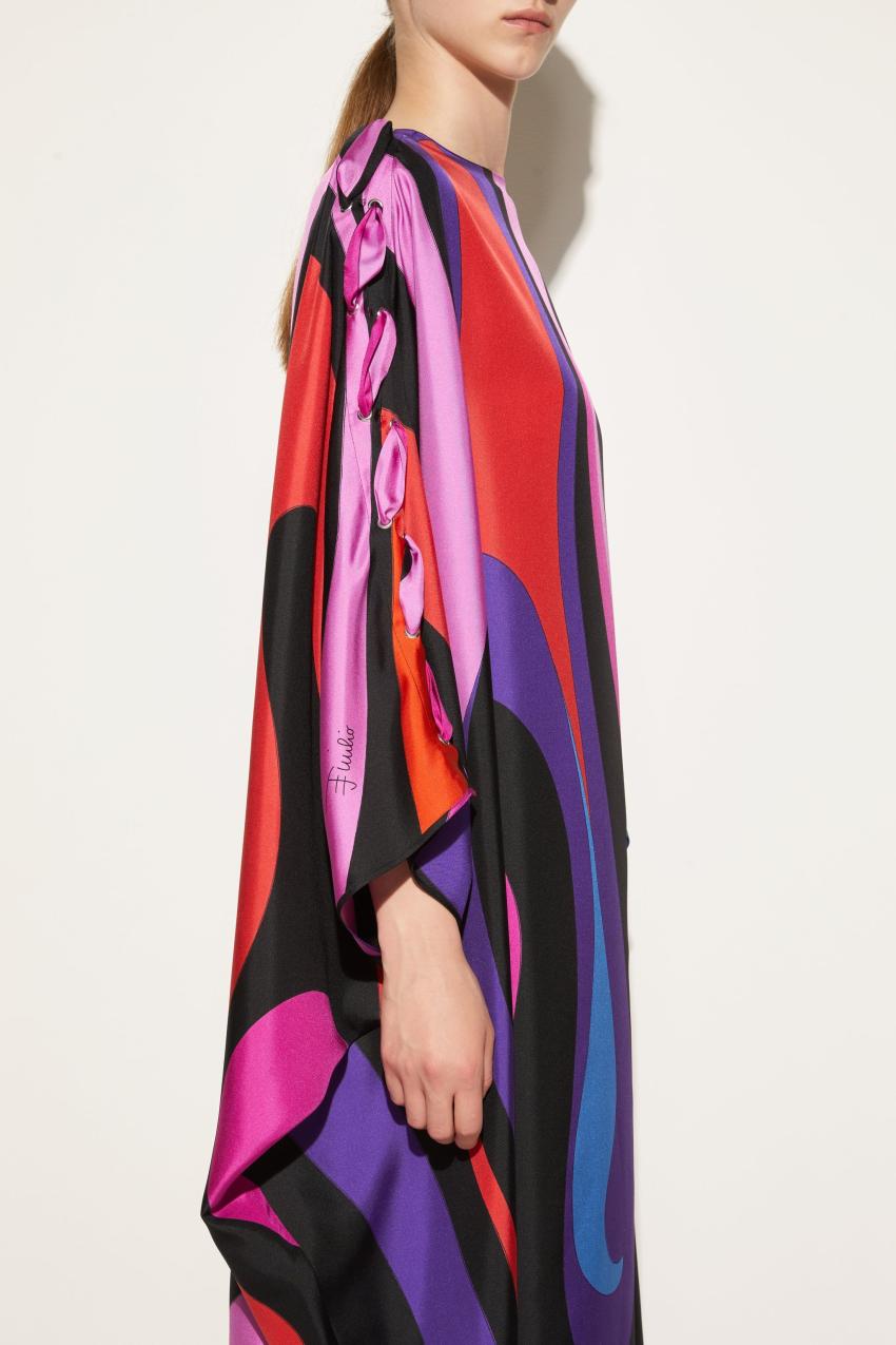 PUCCI Marmo-Print Silk-Twill Kaftan | Women Kaftans