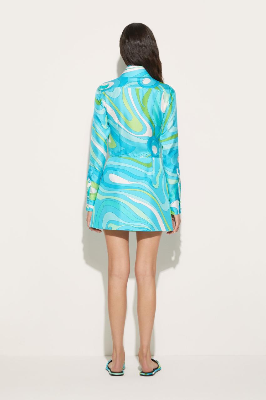 PUCCI Marmo-Print Silk-Twill Mini Skirt | Women Skirts