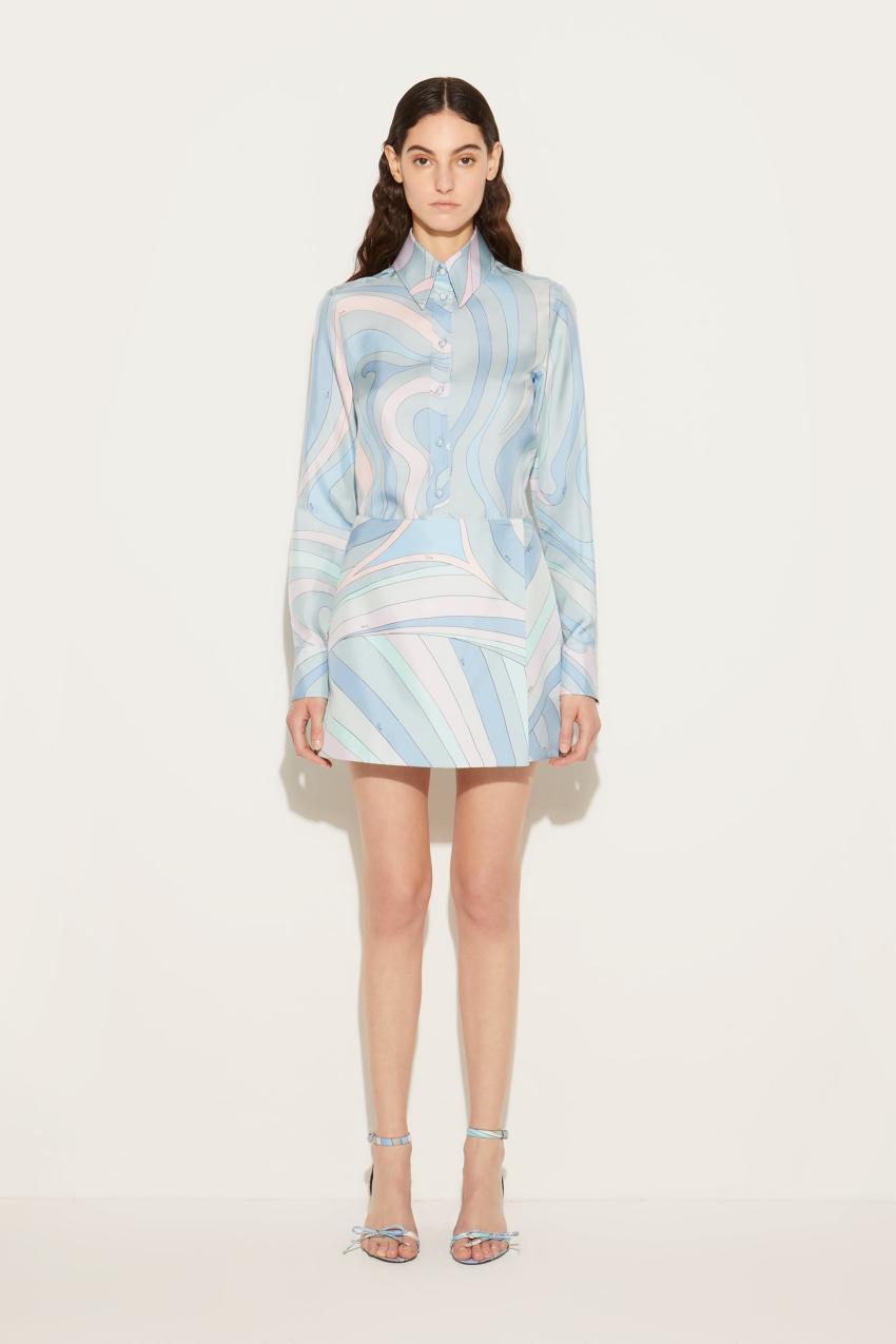 PUCCI Marmo-Print Silk-Twill Shirt | Women Tops And Shirts