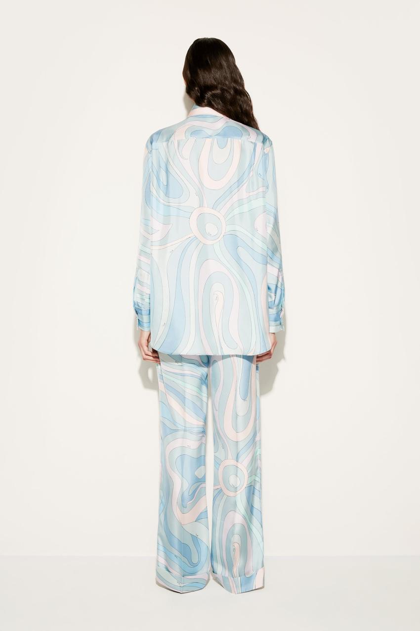 PUCCI Marmo-Print Silk-Twill Shirt | Women Tops And Shirts
