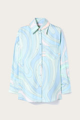 PUCCI Marmo-Print Silk-Twill Shirt | Women Tops And Shirts