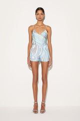 PUCCI Marmo-Print Silk-Twill Shorts | Women Pants And Shorts