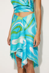 PUCCI Marmo-Print Silk-Twill Skirt | Women Skirts