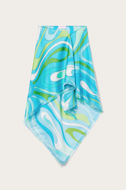 PUCCI Marmo-Print Silk-Twill Skirt | Women Skirts