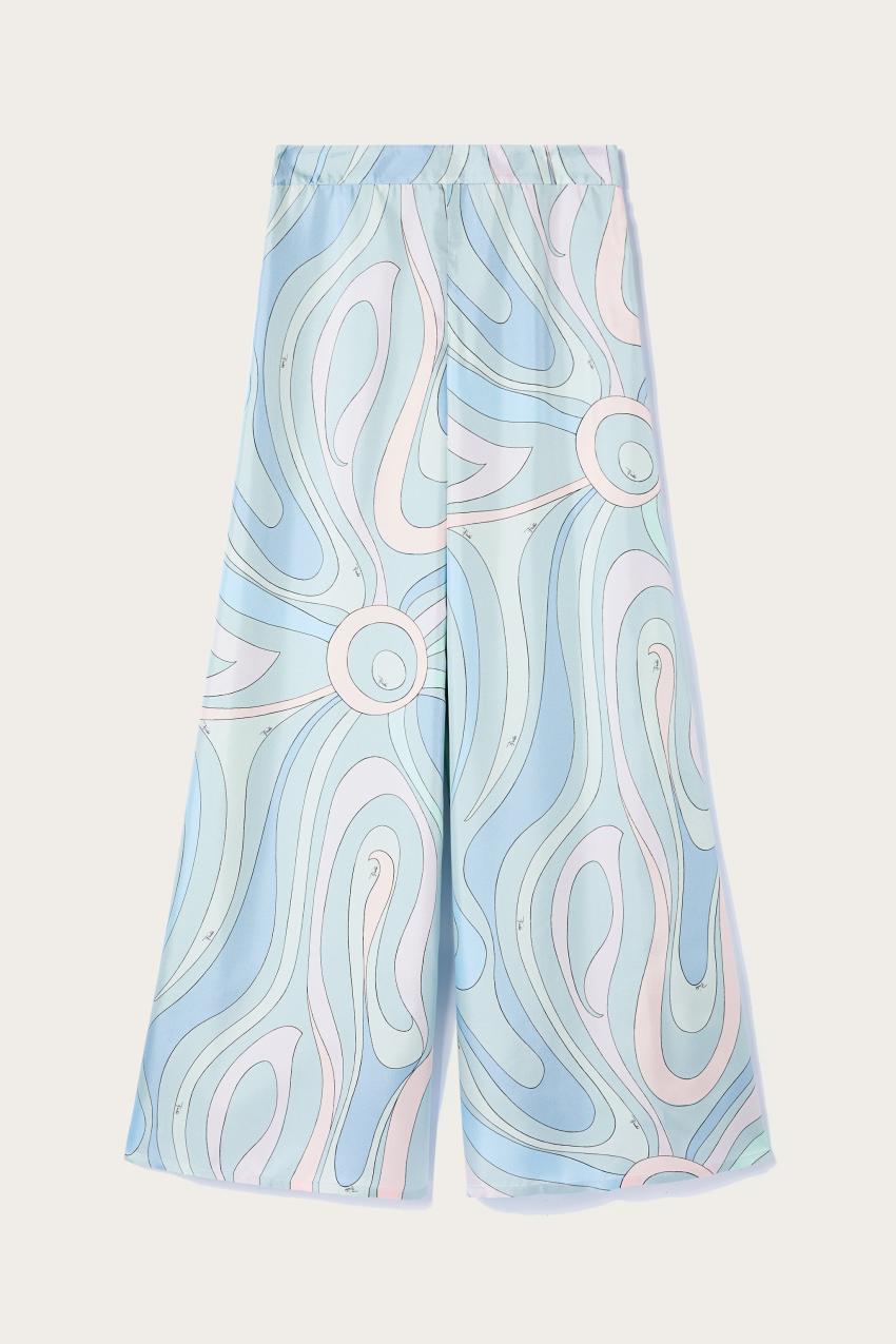 PUCCI Marmo-Print Silk-Twill Trousers | Women Pants And Shorts