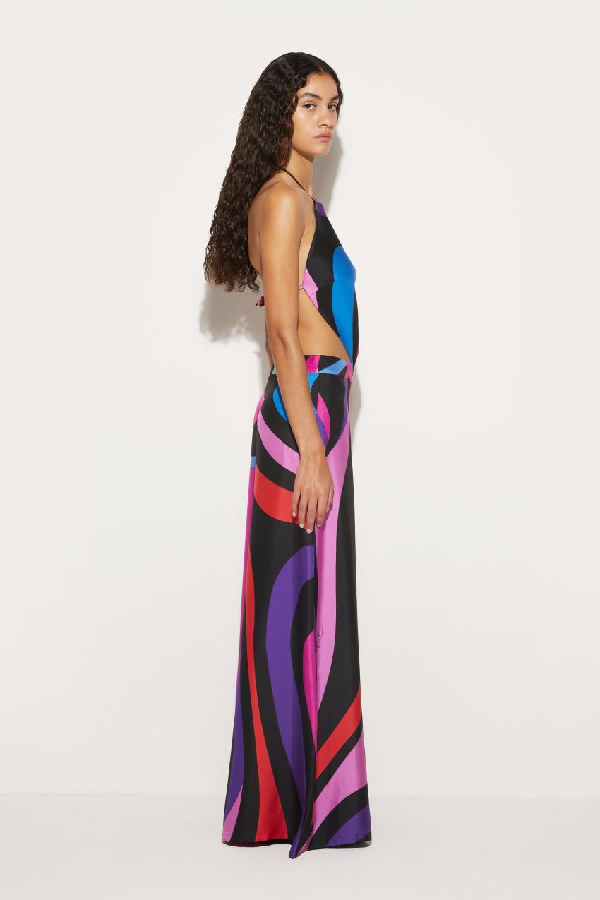 PUCCI Marmo-Print Silk-Twill Trousers | Women Pants And Shorts